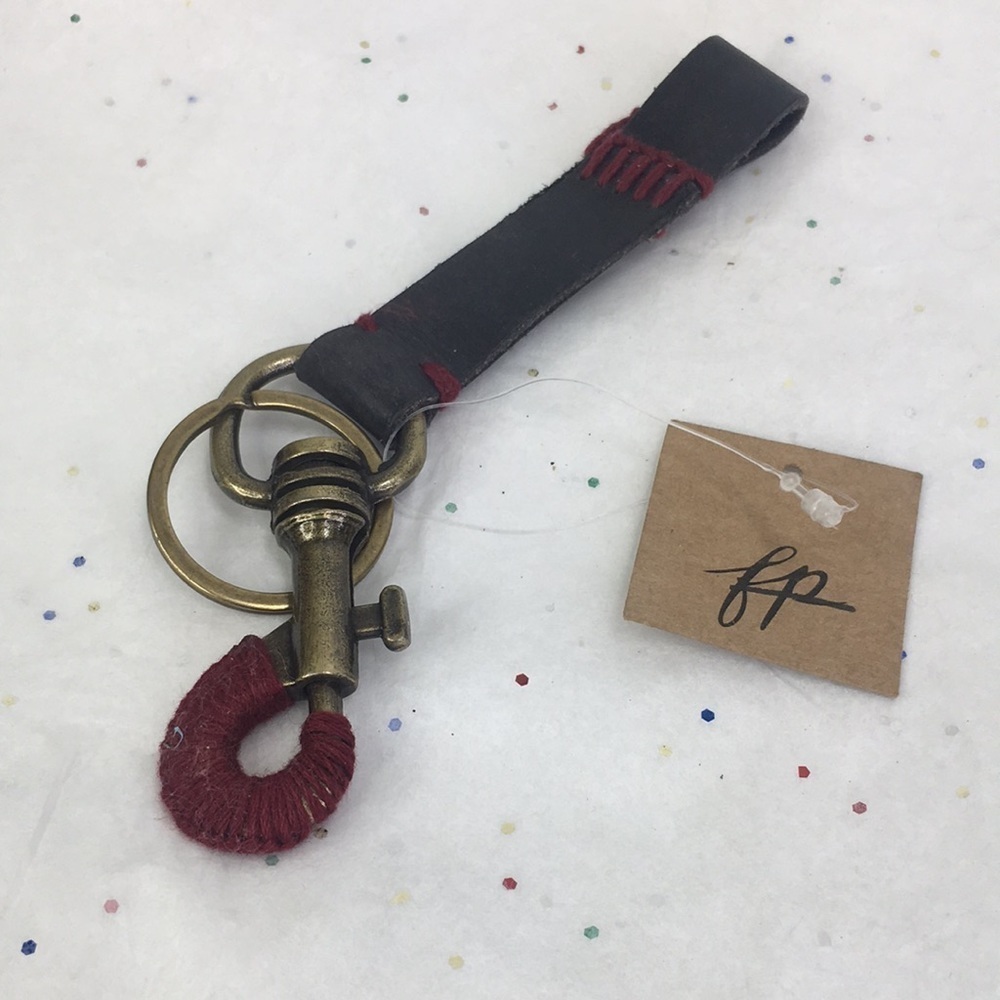 New Free People black leather with red stitching